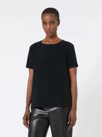 T-shirt em cetim, preta