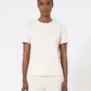 T-shirt em jersey bordada, cor areia T-shirt em jersey bordada, cor areia