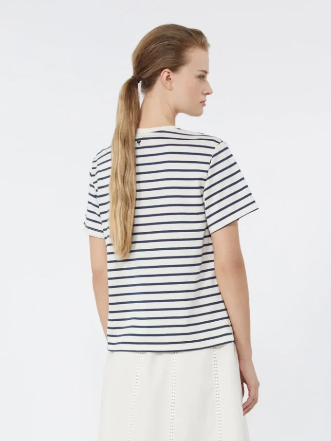 T-shirt em jersey com estampado, azul-marinho