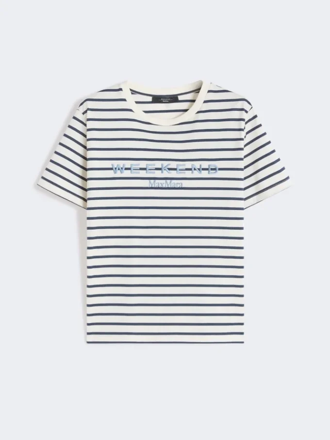 T-shirt em jersey com estampado, azul-marinho