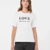 T-shirt em jersey com estampado e bordados, branca T-shirt em jersey com estampado e bordados, branca