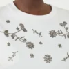 T-shirt em jersey com estampado e bordados, branca T-shirt em jersey com estampado e bordados, branca