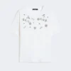 T-shirt em jersey com estampado e bordados, branca T-shirt em jersey com estampado e bordados, branca