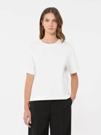 T-shirt em jersey de algodão, branca