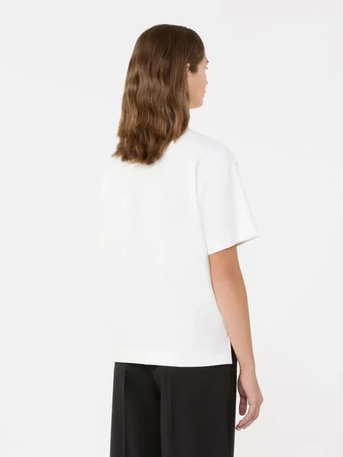 T-shirt em jersey de algodão, branca T-shirt em jersey de algodão, branca