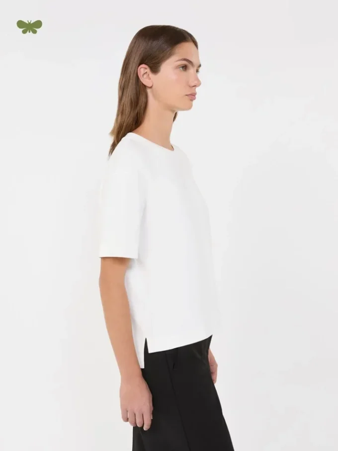 T-shirt em jersey de algodão, branca T-shirt em jersey de algodão, branca