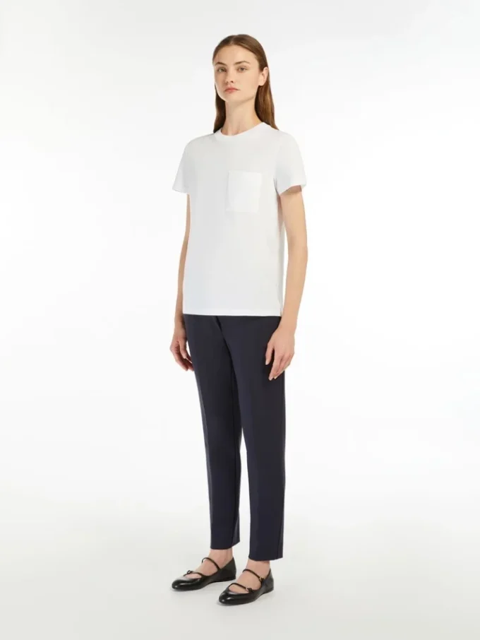 T-shirt em jersey de algodão, branco óptico T-shirt em jersey de algodão, branco óptico