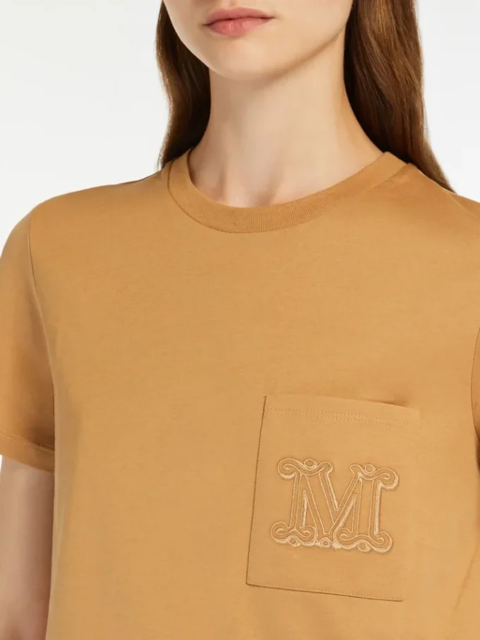 T-shirt em jersey de algodão, cor camelo T-shirt em jersey de algodão, cor camelo
