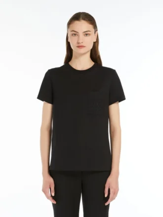 T-shirt em jersey de algodão, preta
