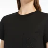 T-shirt em jersey de algodão, preta T-shirt em jersey de algodão, preta