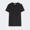 T-shirt em jersey de algodão, preta T-shirt em jersey de algodão, preta