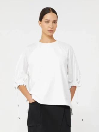 T-shirt em jersey de mistura de algodão, branco óptico