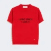 T-shirt em malha de lã e caxemira, vermelha T-shirt em malha de lã e caxemira, vermelha