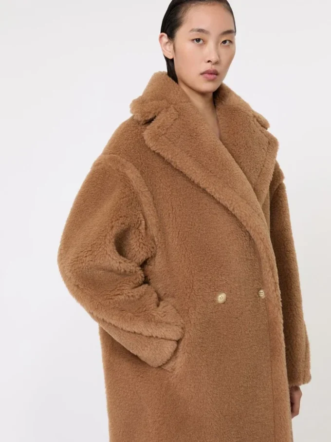 Teddy Bear Icon Coat, cor camelo
