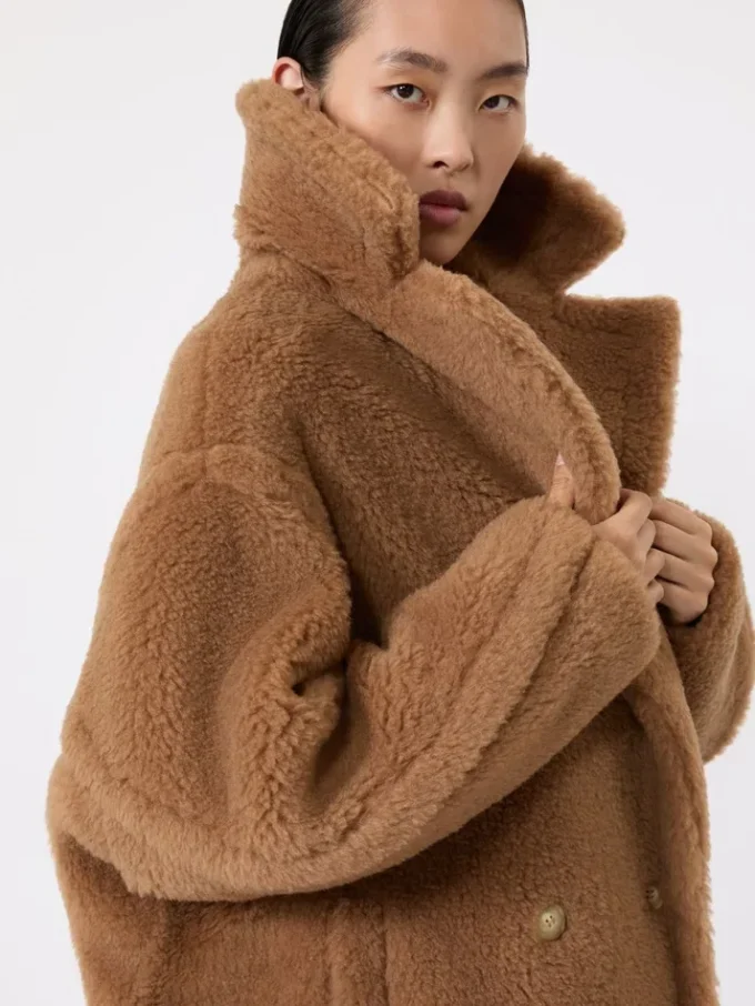 Teddy Bear Icon Coat, cor camelo