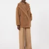 Teddy Bear Icon Coat curto, cor camelo