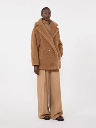 Teddy Bear Icon Coat curto, cor camelo
