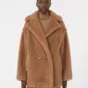 Teddy Bear Icon Coat curto, cor camelo
