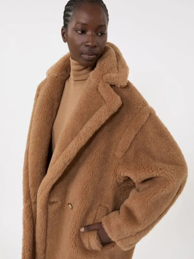 Teddy Bear Icon Coat curto, cor camelo