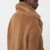 Teddy Bear Icon Coat curto, cor camelo