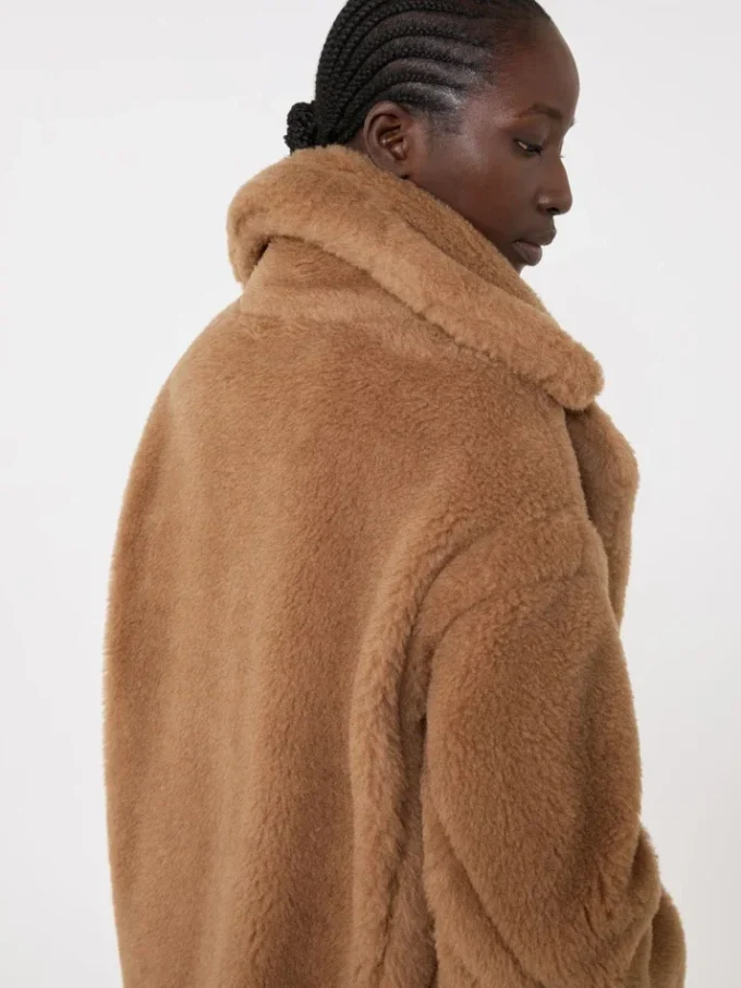 Teddy Bear Icon Coat curto, cor camelo