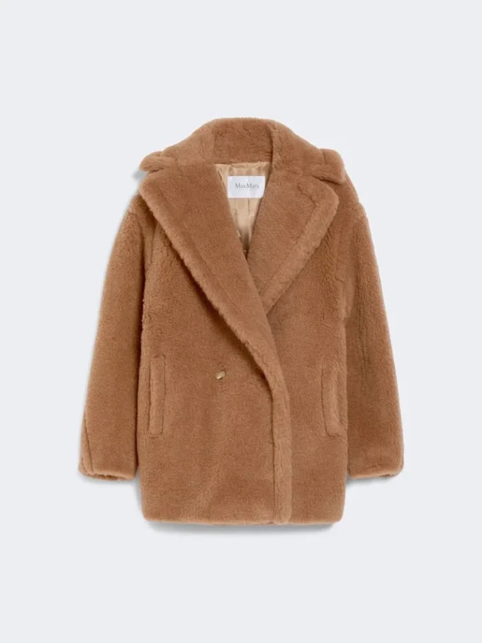 Teddy Bear Icon Coat curto, cor camelo