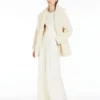 Teddy Bear Icon Coat em alpaca e lã, branco