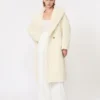 Teddy Bear Icon Coat em alpaca e lã, branco