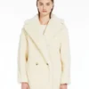 Teddy Bear Icon Coat em alpaca e lã, branco