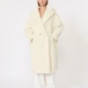 Teddy Bear Icon Coat em alpaca e lã, branco