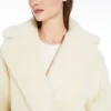 Teddy Bear Icon Coat em alpaca e lã, branco
