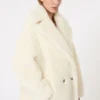 Teddy Bear Icon Coat em alpaca e lã, branco