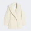 Teddy Bear Icon Coat em alpaca e lã, branco