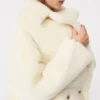Teddy Bear Icon Coat em alpaca e lã, branco
