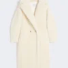 Teddy Bear Icon Coat em alpaca e lã, branco