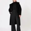 Teddy Bear Icon Coat em alpaca e lã, preto