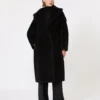 Teddy Bear Icon Coat em alpaca e lã, preto
