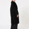 Teddy Bear Icon Coat em alpaca e lã, preto