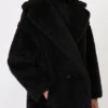 Teddy Bear Icon Coat em alpaca e lã, preto