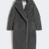 Teddy Bear Icon Coat em lã e alpaca, cinzento médio