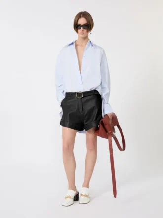 Túnica estilo quimono em popeline, azul-aviador