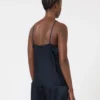 Top camisola em cetim envers, azul-escuro