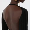 Top curto em viscose elástica, preto Top curto em viscose elástica, preto