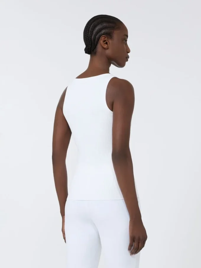 Top em fio de mistura de viscose, branco óptico Top em fio de mistura de viscose, branco óptico