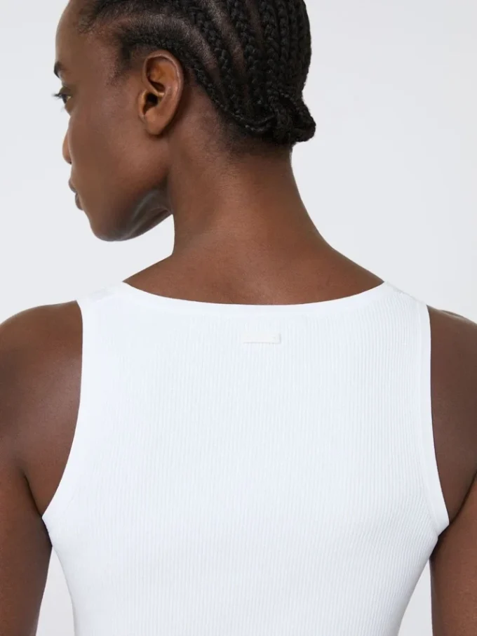 Top em fio de mistura de viscose, branco óptico Top em fio de mistura de viscose, branco óptico