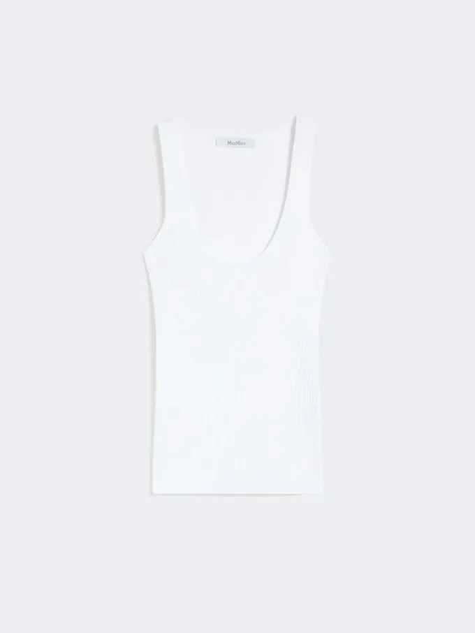 Top em fio de mistura de viscose, branco óptico Top em fio de mistura de viscose, branco óptico
