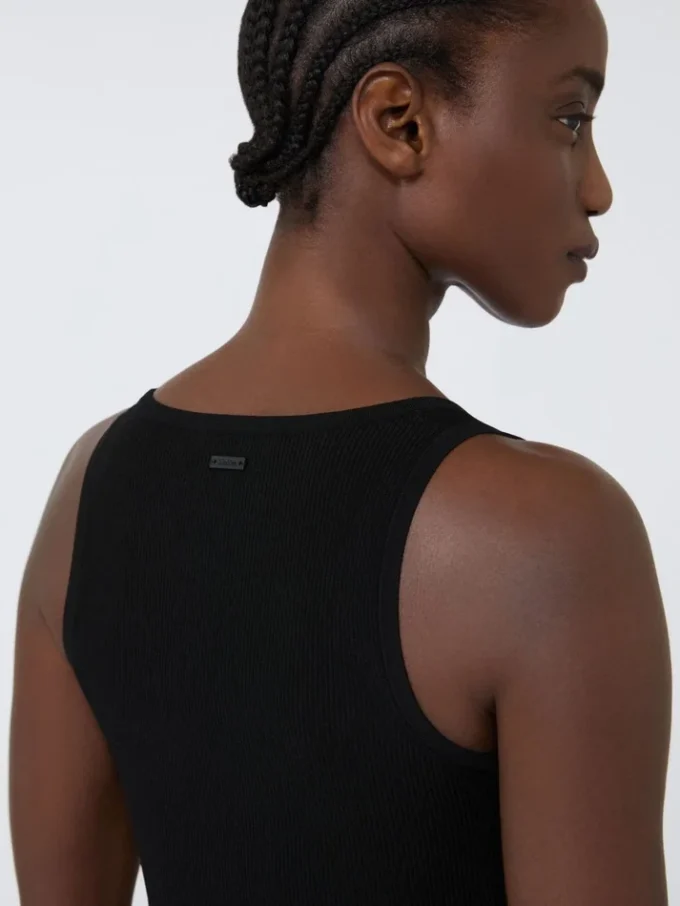 Top em fio de mistura de viscose, preto Top em fio de mistura de viscose, preto