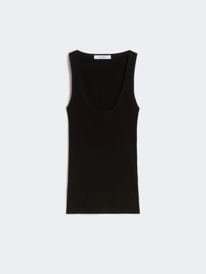 Top em fio de mistura de viscose, preto Top em fio de mistura de viscose, preto