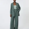 Top em fio de mistura de viscose, verde salva Top em fio de mistura de viscose, verde salva