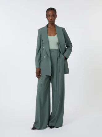 Top em fio de mistura de viscose, verde salva Top em fio de mistura de viscose, verde salva